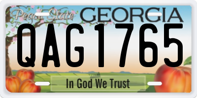 GA license plate QAG1765