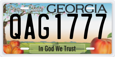 GA license plate QAG1777