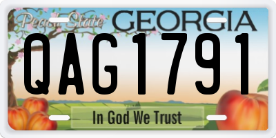 GA license plate QAG1791
