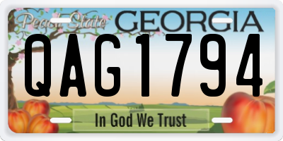 GA license plate QAG1794