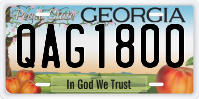 GA license plate QAG1800