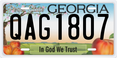 GA license plate QAG1807