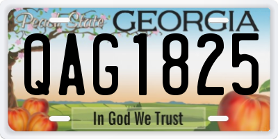 GA license plate QAG1825