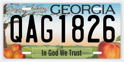 GA license plate QAG1826