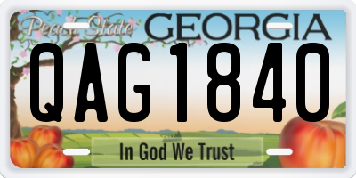 GA license plate QAG1840