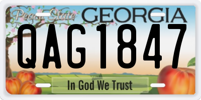 GA license plate QAG1847