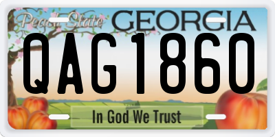 GA license plate QAG1860