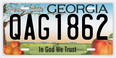 GA license plate QAG1862