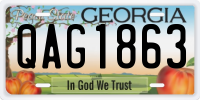 GA license plate QAG1863