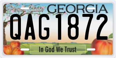 GA license plate QAG1872