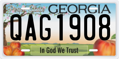 GA license plate QAG1908