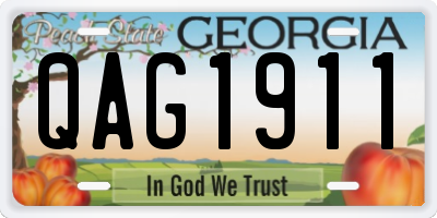 GA license plate QAG1911
