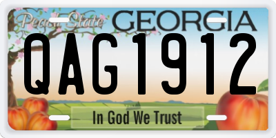 GA license plate QAG1912