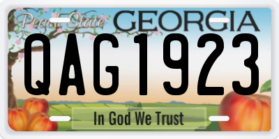 GA license plate QAG1923