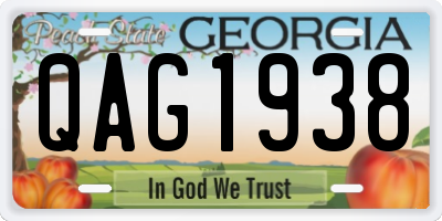GA license plate QAG1938
