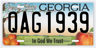 GA license plate QAG1939