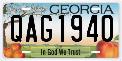 GA license plate QAG1940