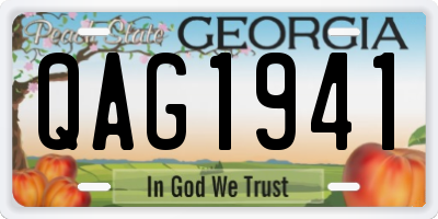 GA license plate QAG1941