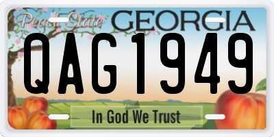 GA license plate QAG1949