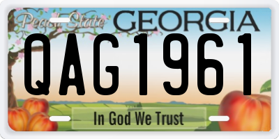GA license plate QAG1961