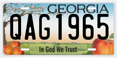 GA license plate QAG1965