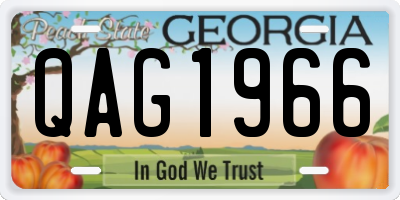 GA license plate QAG1966