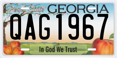 GA license plate QAG1967
