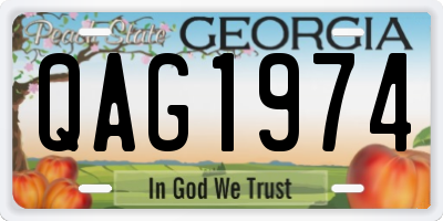 GA license plate QAG1974
