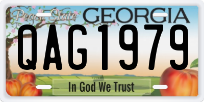 GA license plate QAG1979