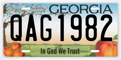 GA license plate QAG1982