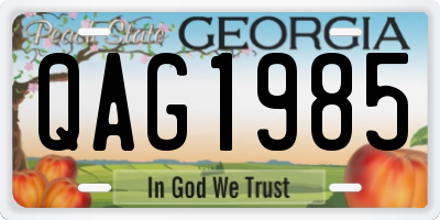 GA license plate QAG1985