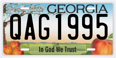 GA license plate QAG1995