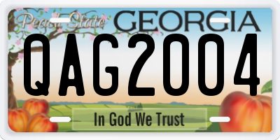 GA license plate QAG2004
