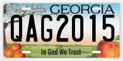 GA license plate QAG2015