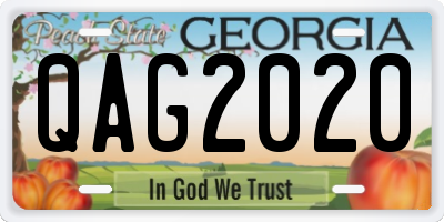 GA license plate QAG2020