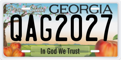 GA license plate QAG2027