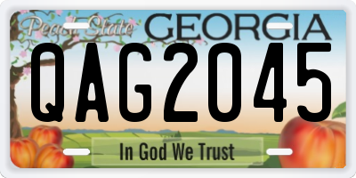 GA license plate QAG2045