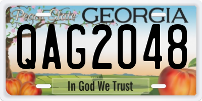 GA license plate QAG2048