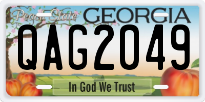 GA license plate QAG2049