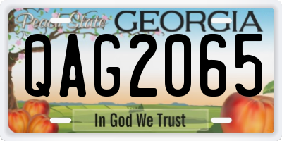 GA license plate QAG2065