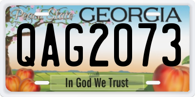 GA license plate QAG2073