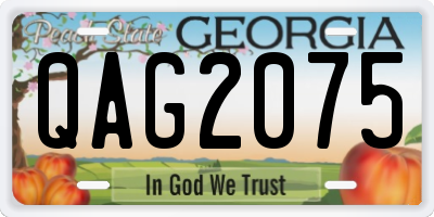 GA license plate QAG2075