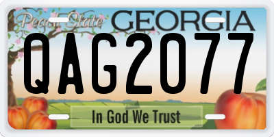 GA license plate QAG2077
