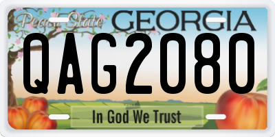 GA license plate QAG2080