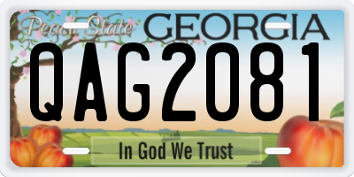 GA license plate QAG2081