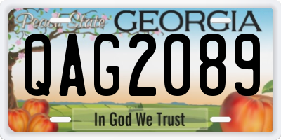 GA license plate QAG2089