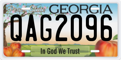 GA license plate QAG2096