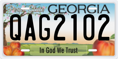 GA license plate QAG2102