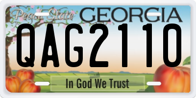 GA license plate QAG2110
