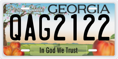 GA license plate QAG2122